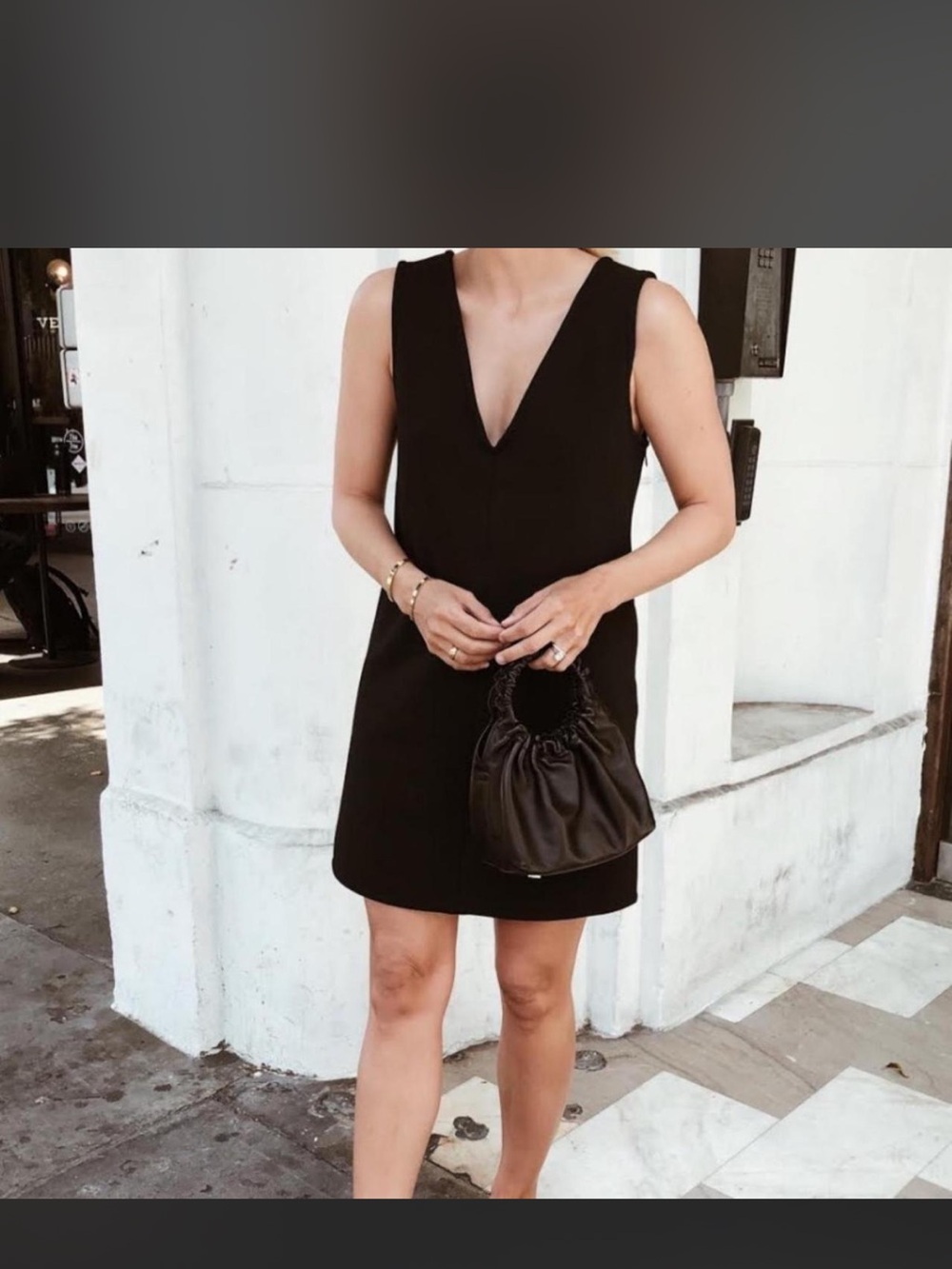 NWT| Tibi Sleeveless V-Neck Black Mini Dress